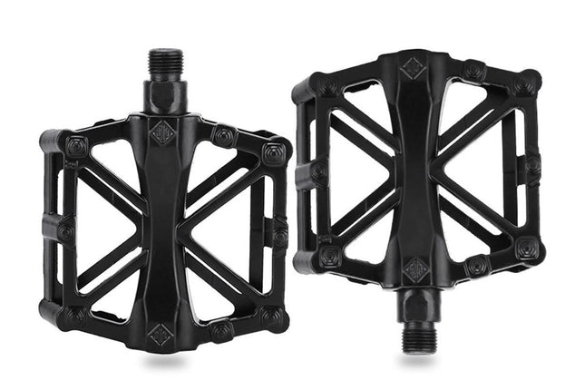 Aluminum Alloy Bike Pedals Wide Platform Lightweight Bicycle Pedals for MTB Road Bikes - Black