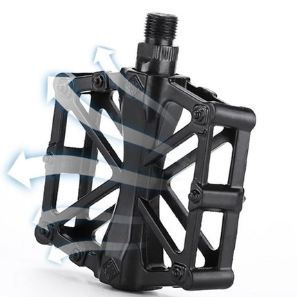 Aluminum Alloy Bike Pedals Wide Platform Lightweight Bicycle Pedals for MTB Road Bikes - Black