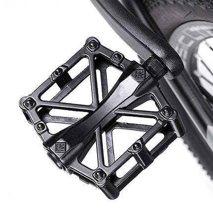 Aluminum Alloy Bike Pedals Wide Platform Lightweight Bicycle Pedals for MTB Road Bikes - Black