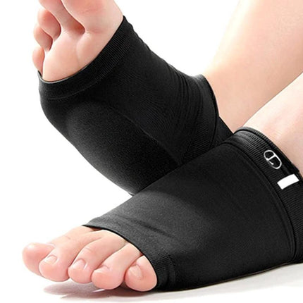 Arch Support Soft Pad Brace Sleeve Ankle Foot Wrap For Feet Flat - Black