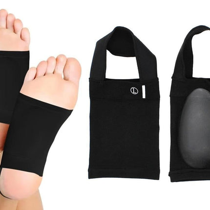 Arch Support Soft Pad Brace Sleeve Ankle Foot Wrap For Feet Flat - Black