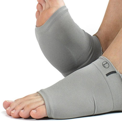 Arch Support Soft Pad Brace Sleeve Ankle Foot Wrap For Feet Flat - Grey