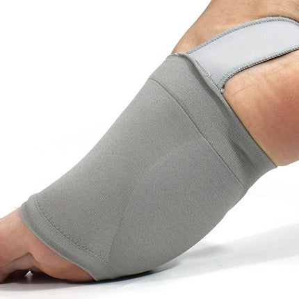 Arch Support Soft Pad Brace Sleeve Ankle Foot Wrap For Feet Flat - Grey