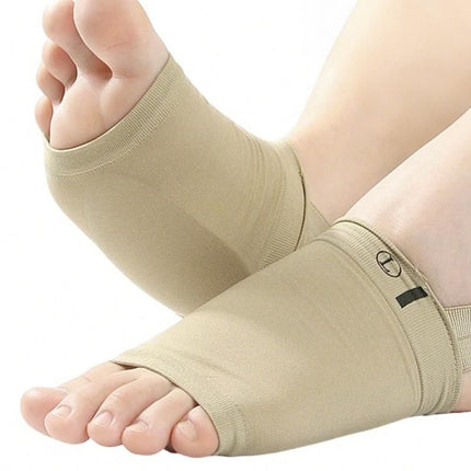 Arch Support Soft Pad Brace Sleeve Ankle Foot Wrap For Feet Flat - Khaki