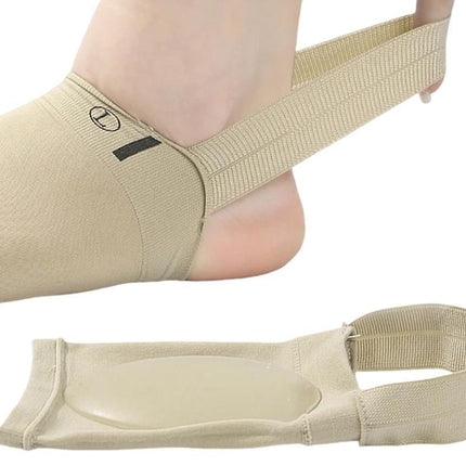 Arch Support Soft Pad Brace Sleeve Ankle Foot Wrap For Feet Flat - Khaki