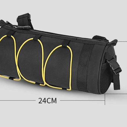 Bike Handlebar Bag Front Bike Bags Handlebar Storage Pouch Pack with Shoulder Strap - Yellow