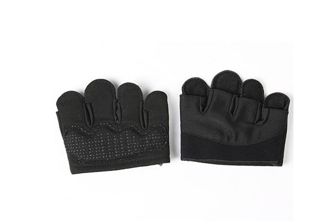 Breathable Workout Gloves Silicone Grip Half-Finger Gym Gloves for Weightlifting & Yoga - Black & XL