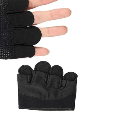 Breathable Workout Gloves Silicone Grip Half-Finger Gym Gloves for Weightlifting & Yoga - Black & XL