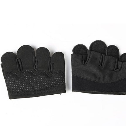 Breathable Workout Gloves Silicone Grip Half-Finger Gym Gloves for Weightlifting & Yoga - Black & XL