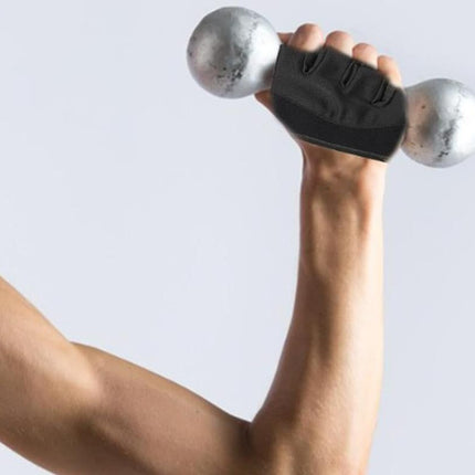 Breathable Workout Gloves Silicone Grip Half-Finger Gym Gloves for Weightlifting & Yoga - Black & L