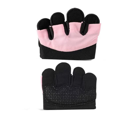 Breathable Workout Gloves Silicone Grip Half-Finger Gym Gloves for Weightlifting & Yoga - Pink & L