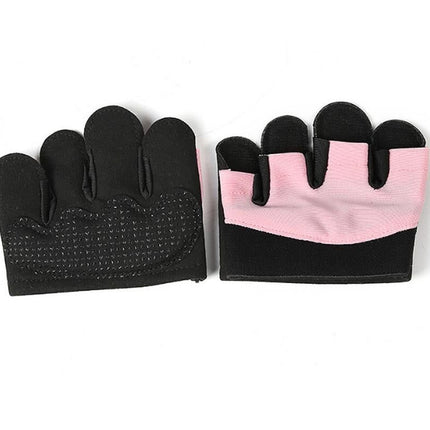 Breathable Workout Gloves Silicone Grip Half-Finger Gym Gloves for Weightlifting & Yoga - Pink & L