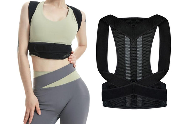 Hook and Loop Shoulder Support Brace Belt Back Posture Correctors -2XL