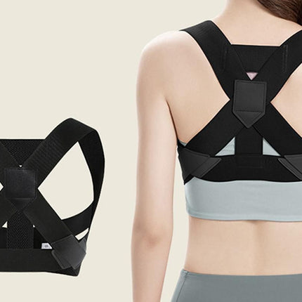 Posture Corrector Clavicle Support Back Straight Shoulders Brace Strap -Pink / L