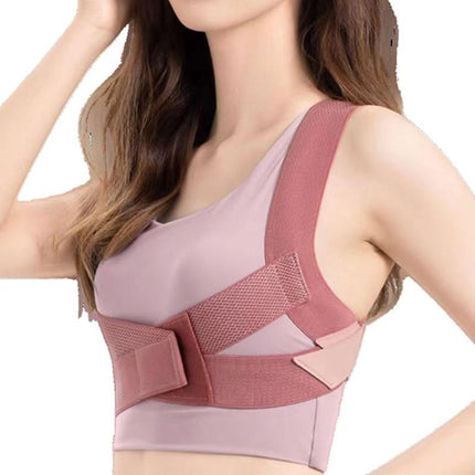Posture Corrector Clavicle Support Back Straight Shoulders Brace Strap -Pink / M