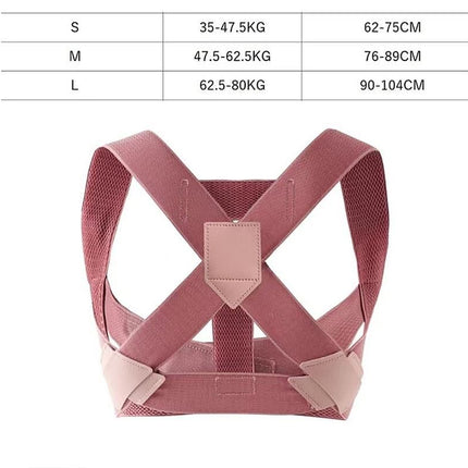 Posture Corrector Clavicle Support Back Straight Shoulders Brace Strap -Pink / M