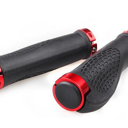 Cycling Lock-On MTB Ergonomic Mountain Bike Rubber Grips Bicycle Handlebar - Red