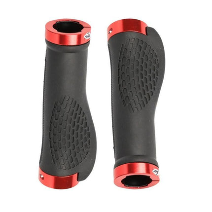Cycling Lock-On MTB Ergonomic Mountain Bike Rubber Grips Bicycle Handlebar - Red
