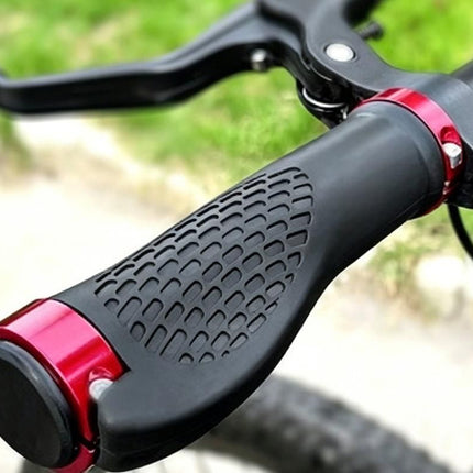 Cycling Lock-On MTB Ergonomic Mountain Bike Rubber Grips Bicycle Handlebar - Red