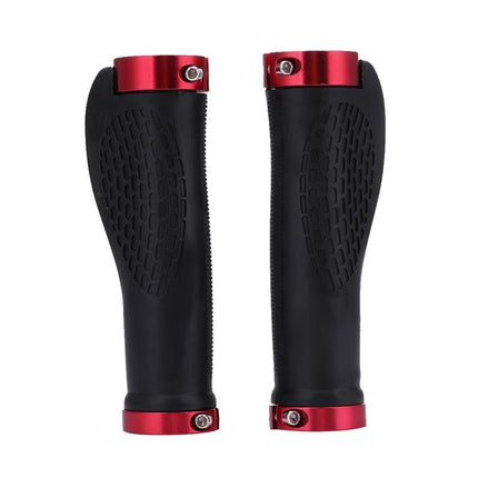 Cycling Lock-On MTB Ergonomic Mountain Bike Rubber Grips Bicycle Handlebar - Red
