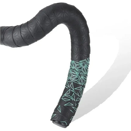 Road Bike Handlebar Tape AntiSlip AntiVibration PU with Bar End Plugs - Triangle Green