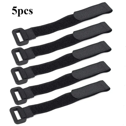 5pcs/lot Bicycle Handlebar Strap Holder Cycling Flashlight Tie Rope Bandages Universal Nylon Tie Fixed Items Bike Strap - 20x200mm Black