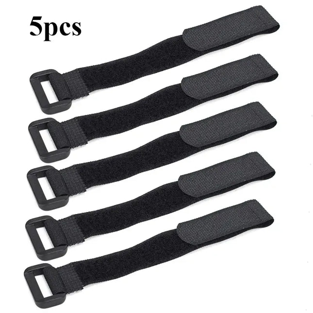 5pcs/lot Bicycle Handlebar Strap Holder Cycling Flashlight Tie Rope Bandages Universal Nylon Tie Fixed Items Bike Strap - 20x200mm Black