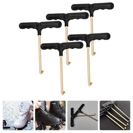 5 Pcs Shoelace Tighteners T shaped Shoelace Puller Tools Team Sports - As Shown