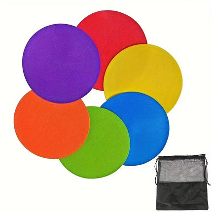 12Pcs Football Training Auxiliary Marker Disc Mat Game Sport Teach Tool