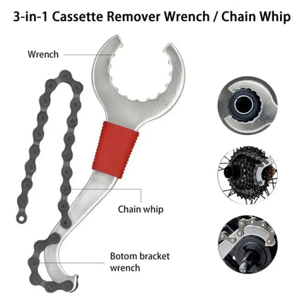 6 Pcs Bike Tool Kit For Mountain Bike With 3-in-1 Cassette Remover Wrench Chain Breaker - 6 Pcs Set