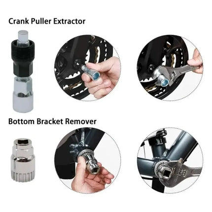 6 Pcs Bike Tool Kit For Mountain Bike With 3-in-1 Cassette Remover Wrench Chain Breaker - 6 Pcs Set
