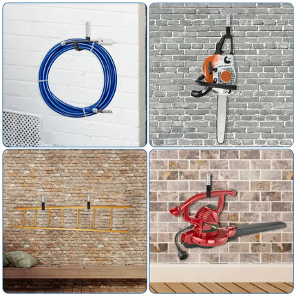 6Pcs Garage Utility Hook Wall Mount Bicycle Hook Stand 50lbs Support Capacity Anti-Slip Coating Storage Hanger Kits - 6pcs S And M And L