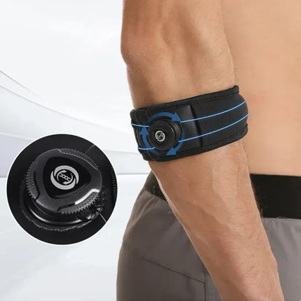 Adjustable Elbow Brace Tennis Elbow Arm Support Band Golf Strap Sports Protector Pad - Black M(20-26cm)