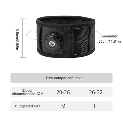 Adjustable Elbow Brace Tennis Elbow Arm Support Band Golf Strap Sports Protector Pad - Black L(26-32cm)