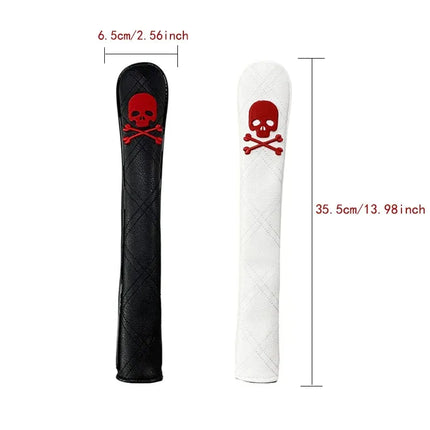 Golf Alignment Rod Cover Aiming Training Aid Headcover Waterproof Leather Head Protection Golf Supplies - Clover Black