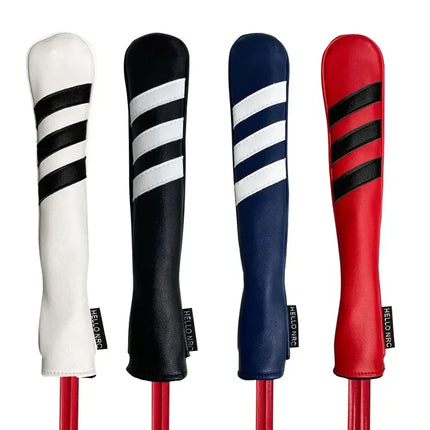 Golf Alignment Rod Cover Aiming Training Aid Headcover Waterproof Leather Head Protection Golf Supplies - Clover Black