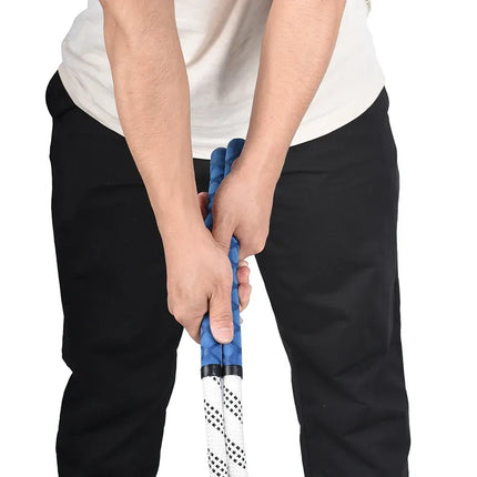 Golf Swing Practice Trainer Rope for Beginners Golf Gesture Correction Portable - White With Blue