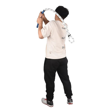 Golf Swing Practice Trainer Rope for Beginners Golf Gesture Correction Portable - White With Blue