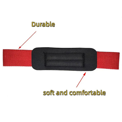 Gym Lifting Straps Barbell Deadlift Booster Belt Fitness Anti-slip Hand Wraps Wrist Straps Fitness Training Auxiliary Belt - Red S