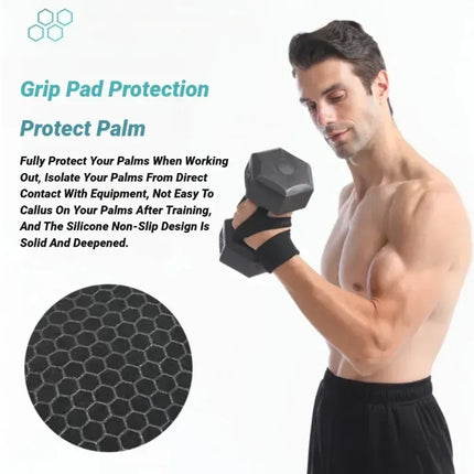 Half Finger Training Sport Gloves For Men Women Workout Fitness Body Building Weightlifting Gym Hand Wrist Protector Dumbbells - Red (1pair) L