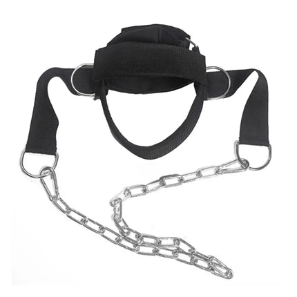 Head Neck Trainer Adjustable Neck Exerciser Head Harness Weight Lifting Belt Training Belt For Fitness Injury Recovery - Black
