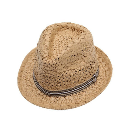Straw Hat Summer Sun Protection Khaki Adult 56-58cm