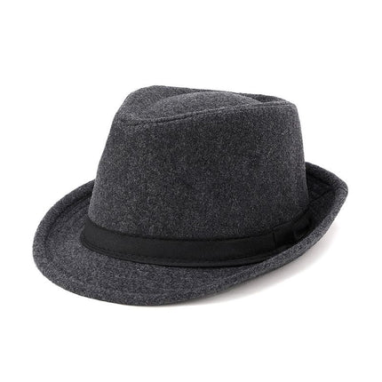 Men Woolen Topper Hat Hat Xiangfang Warm Winter Light gray All yards