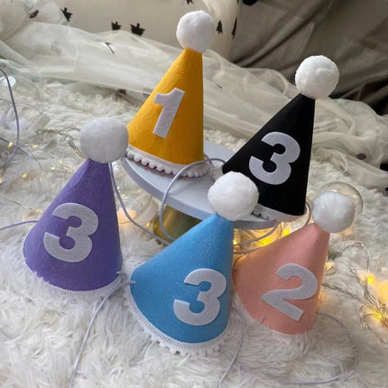 Birthday Hat Baby Felt Party Prop Chun Yue Pink 2 weeks 0-10 weeks can take