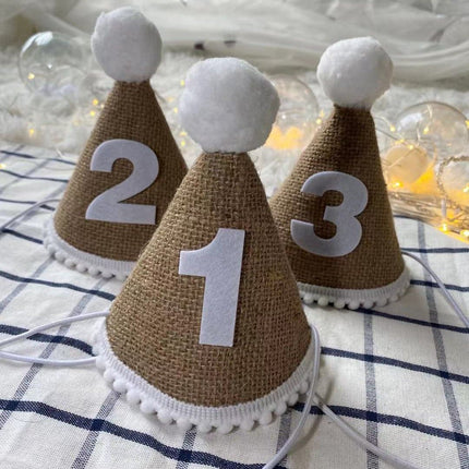 Birthday Hat Baby Felt Party Prop Chun Yue Blue 1 week 0-10 weeks can take