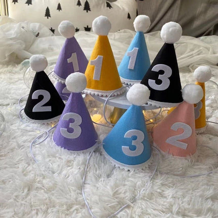 Birthday Hat Baby Felt Party Prop Chun Yue Blue 3 weeks 0-10 weeks can take