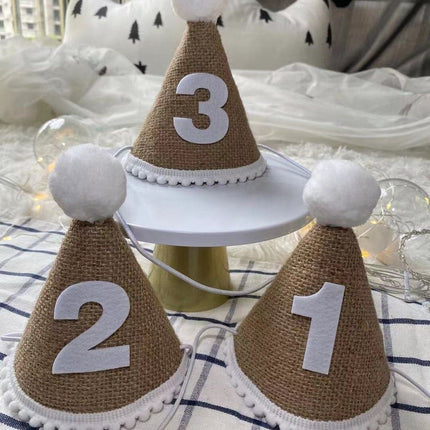 Birthday Hat Baby Felt Party Prop Chun Yue Black for 3 weeks. 0-10 weeks can take
