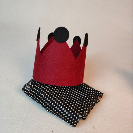 Birthday Hat Crown Party Props One Size wine red Free size