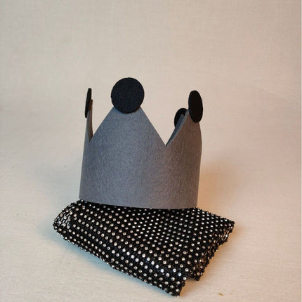 Birthday Hat Crown Party Props One Size Grey Free size