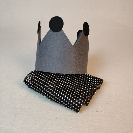 Birthday Hat Crown Party Props One Size Grey Free size